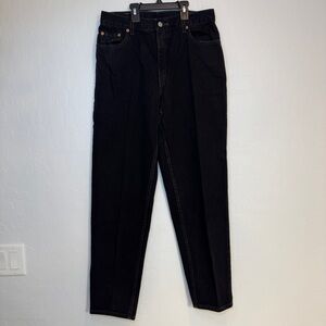 Levi's 550 Black Relaxed Fit Tapered Leg Mom Jeans High Rise 90s Y2K Vintage 12R